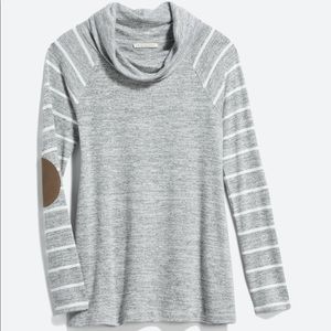 MARKET & SPRUCE
Marven Cowl Neck Elbow Patch Knit Top
M | Grey